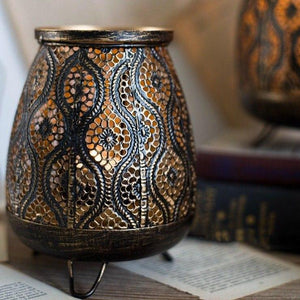 Vintage Moroccan-Style Metal Tealight Candle Holder