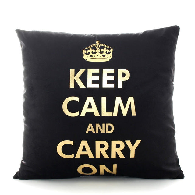 18" Black & Gold Printed Microfiber Throw Pillow Cover