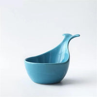 Blue Porcelain Whale Sauce / Snack Bowl Cups