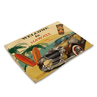 Vintage Retro Automobile Print Table Placemat