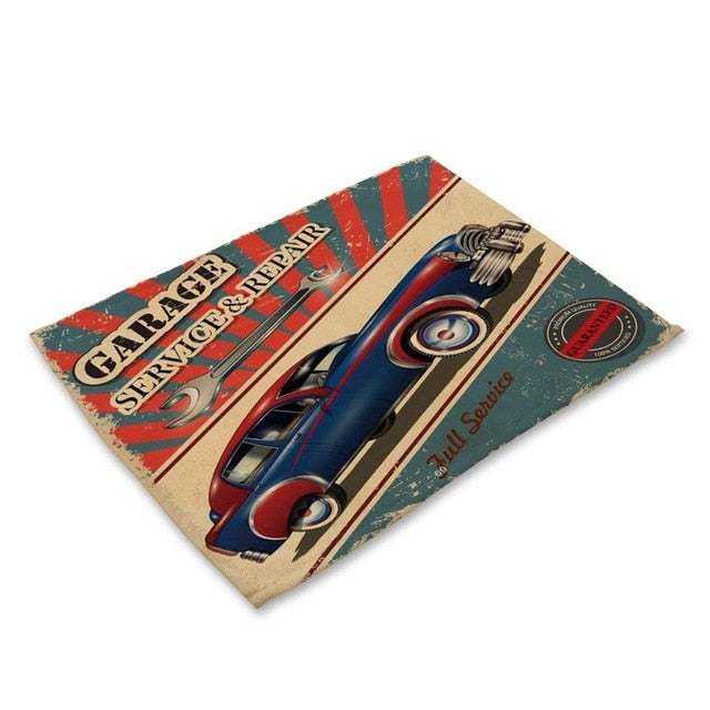 Vintage Retro Automobile Print Table Placemat