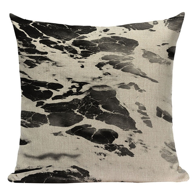 18" Coastal Ocean Beach Print Throw Pillow Cover