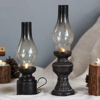 Retro-Style Vintage Resin Kerosene Lamp Candle Holder