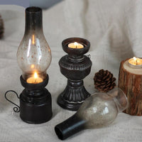 Retro-Style Vintage Resin Kerosene Lamp Candle Holder