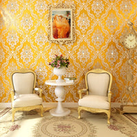 Vintage Multi-Color Diamond Floral Damask Pattern Wallpaper