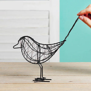 Decorative Vintage Metal Wire Bird Sculpture
