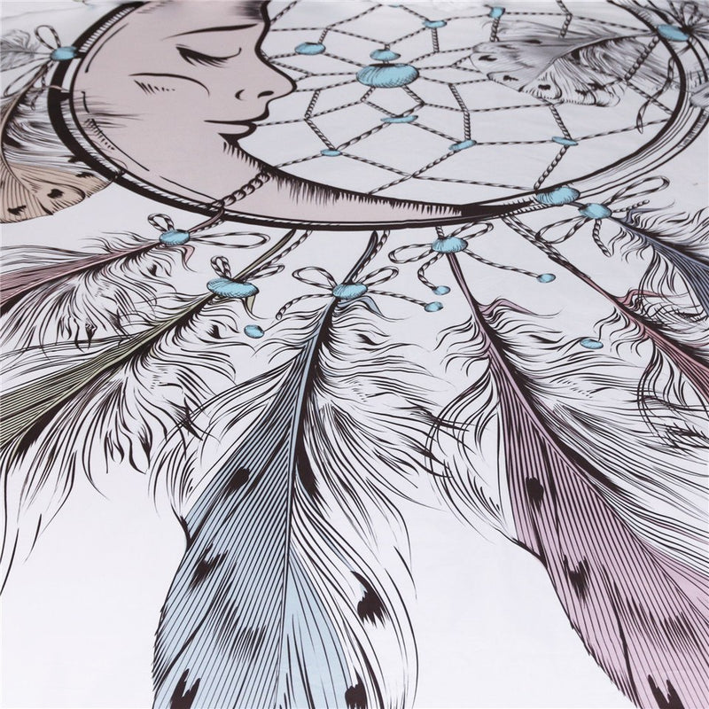 White Moon Dreamcatcher Wall Tapestry