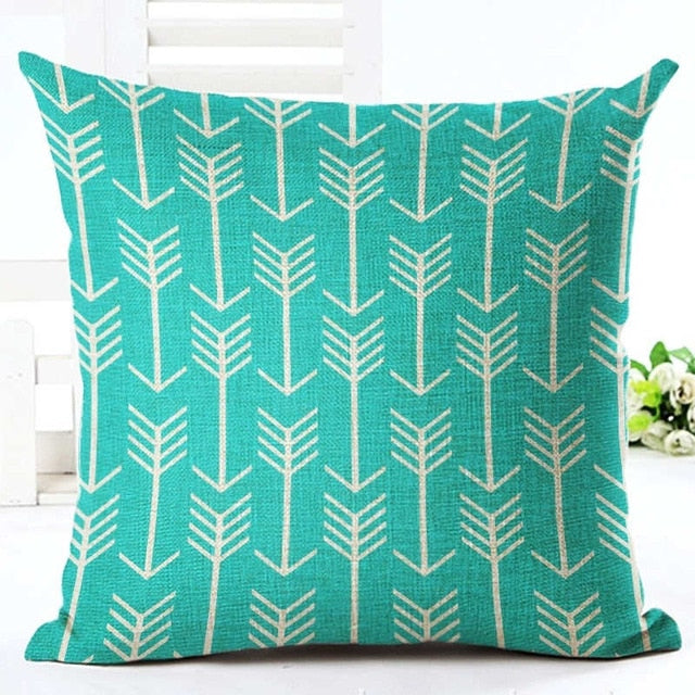 18" Geometric Nordic Arrow Pattern Throw Pillow Cover