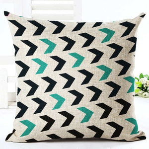 18" Geometric Nordic Arrow Pattern Throw Pillow Cover