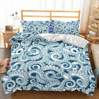2/3-Piece Blue Octopus Pattern Duvet Cover Bedding Set