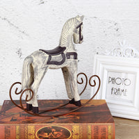 Decorative White Vintage Wood Rocking Horse