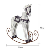 Decorative White Vintage Wood Rocking Horse