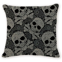 18" Multi-Color Day Of Dead Skull Pattern Pillow Cover