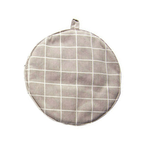 Round Geometric Pattern Cotton Linen Hot Pad