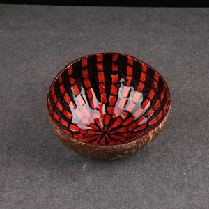 Striped Mosaic Pattern Coconut Shell Candy / Snack Bowl