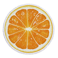 Round Fruit Slice Print Beach Towel