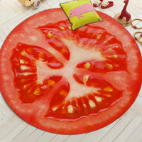 Round Printed Fruit Slice Floor Mat Rug