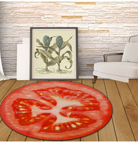 Round Printed Fruit Slice Floor Mat Rug