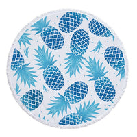 Round Tropical Pineapple Pattern Beach Towel