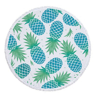 Round Tropical Pineapple Pattern Beach Towel