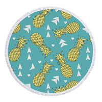 Round Tropical Pineapple Pattern Beach Towel