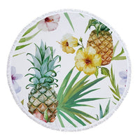 Round Tropical Pineapple Pattern Beach Towel