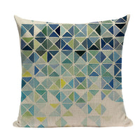 18" Watercolor Geometric Pattern Throw Pillow Cover