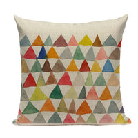 18" Watercolor Geometric Pattern Throw Pillow Cover