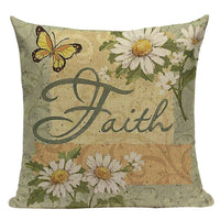 18" Vintage Flower / Butterfly Throw Pillow Cover