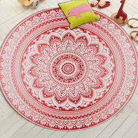 Round Bohemian Mandala Print Floor Mat Rug