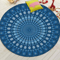 Round Bohemian Mandala Print Floor Mat Rug