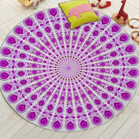 Round Bohemian Mandala Print Floor Mat Rug