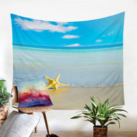 Tropical Beach Ocean Starfish Wall Tapestry