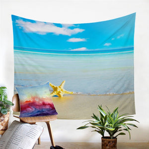 Tropical Beach Ocean Starfish Wall Tapestry