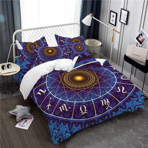 3-Piece Zodiac Constellation Chart Duvet Bedding Set