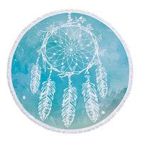 Round Boho Dreamcatcher Print Beach Towel