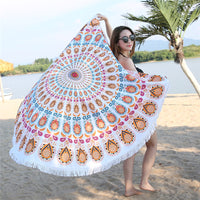 Round Bohemian Ethnic Pattern Beach Towel