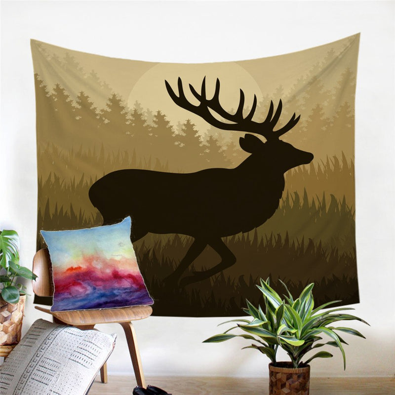 Forest Roaming Elk / Deer Wall Tapestry