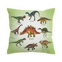 Green Dinosaur Print Microfiber Throw Pillow Cover