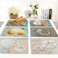 Coastal Beach Sea Shell Print Table Placemat