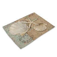 Coastal Beach Sea Shell Print Table Placemat