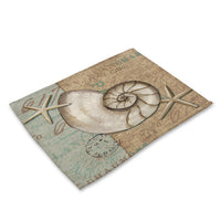 Coastal Beach Sea Shell Print Table Placemat