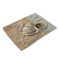 Coastal Beach Sea Shell Print Table Placemat