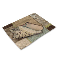 Coastal Beach Sea Shell Print Table Placemat