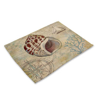 Coastal Beach Sea Shell Print Table Placemat