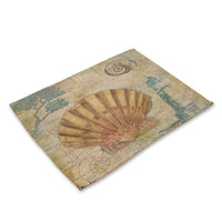 Coastal Beach Sea Shell Print Table Placemat