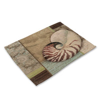 Coastal Beach Sea Shell Print Table Placemat