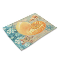 Coastal Beach Sea Shell Print Table Placemat