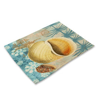 Coastal Beach Sea Shell Print Table Placemat