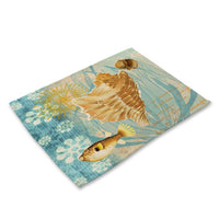 Coastal Beach Sea Shell Print Table Placemat